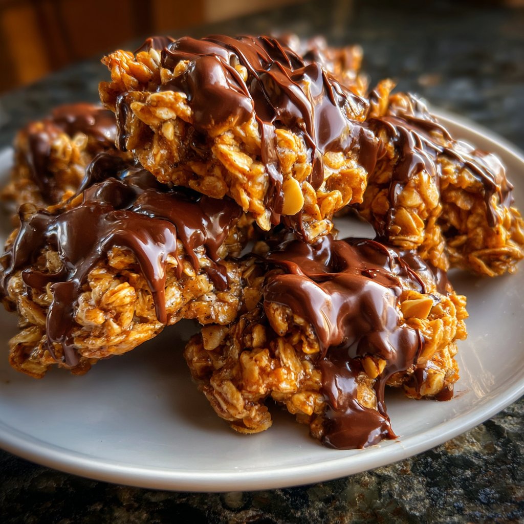 Chocolate Oat Peanut Clusters