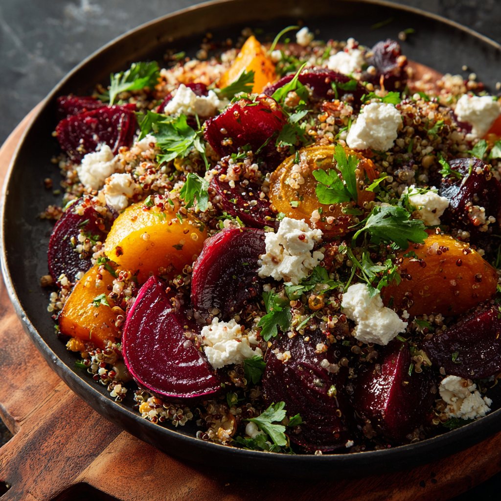 Roasted Beet Goat Cheese Grain Bowl