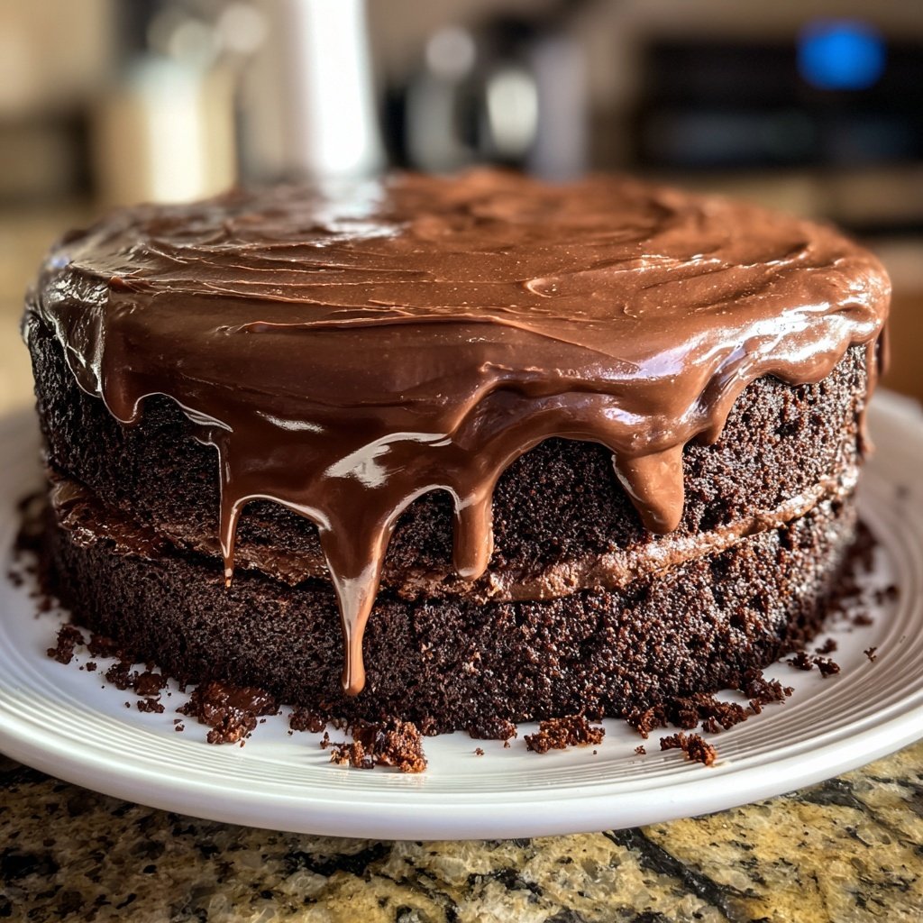 Rich Chocolate Cake With Chocolate Buttercream