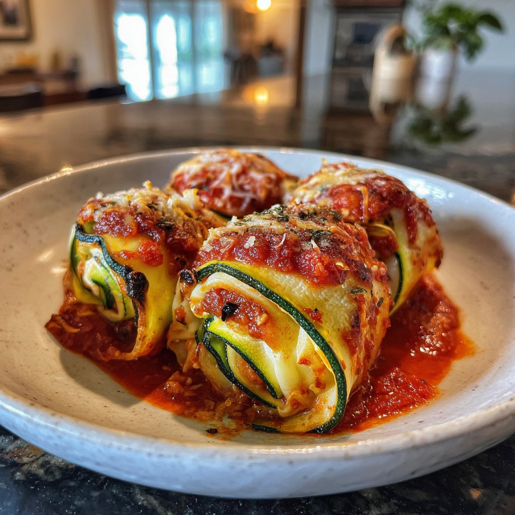 Zucchini Ribbon Lasagna Rolls
