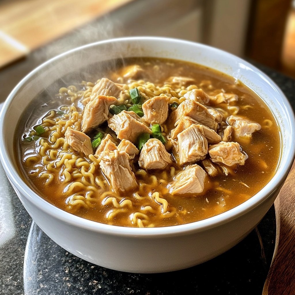 Set-It-and-Forget-It Slow Cooker Chicken Ramen-Inspired Soup