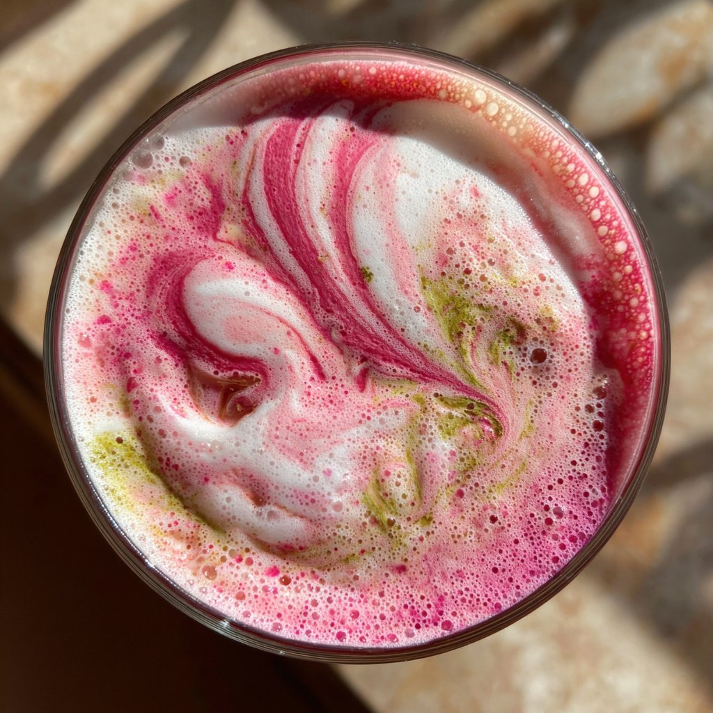 Strawberry Matcha Latte Iced