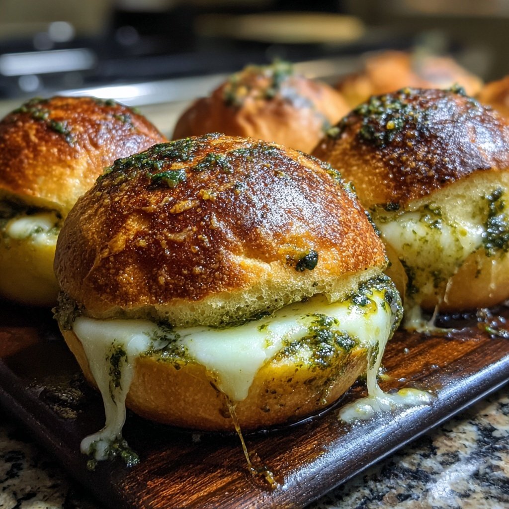 Sliders with Pesto Mozzarella