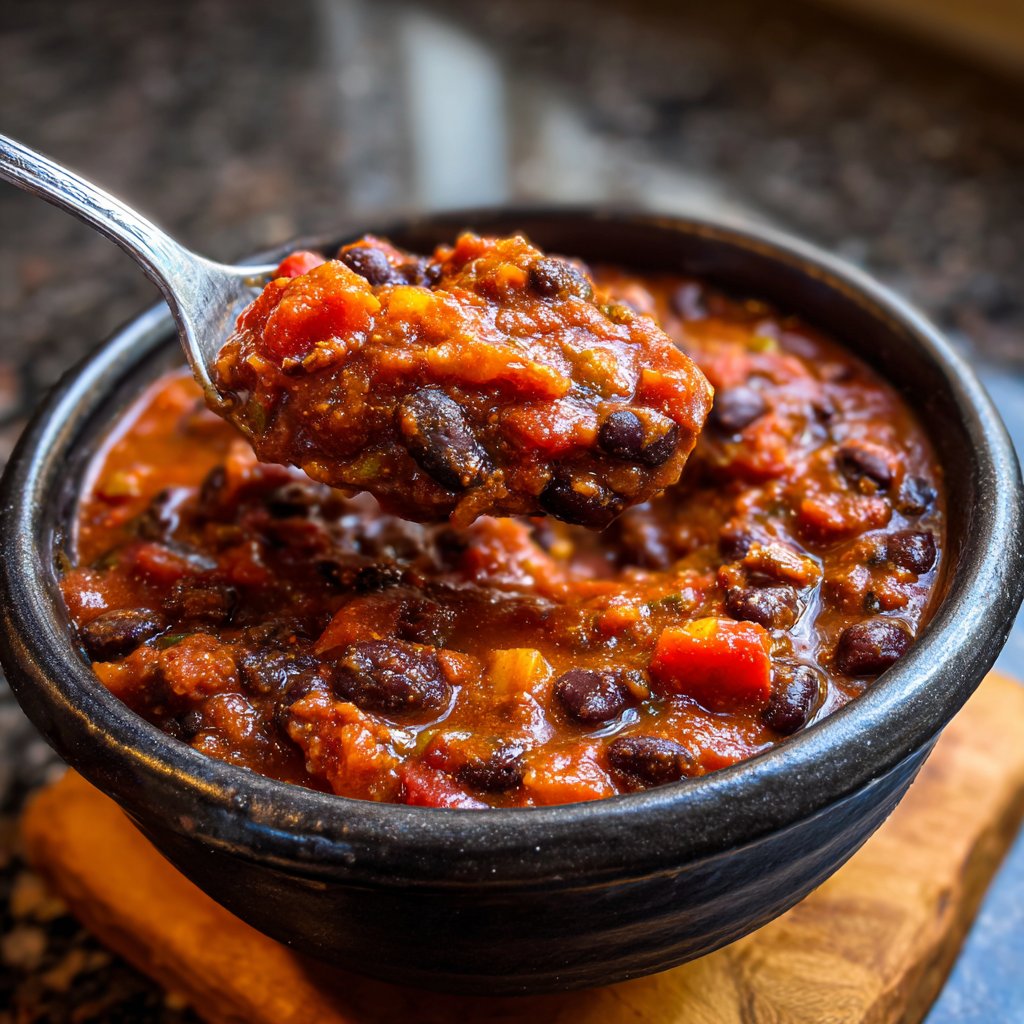 Healthy Crockpot Black Bean Chili