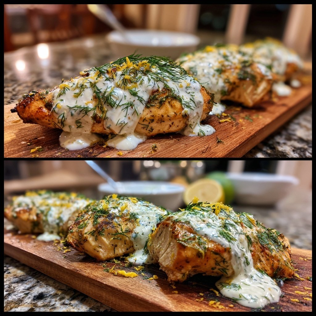 Lemon Dill Yogurt Sauce Chicken