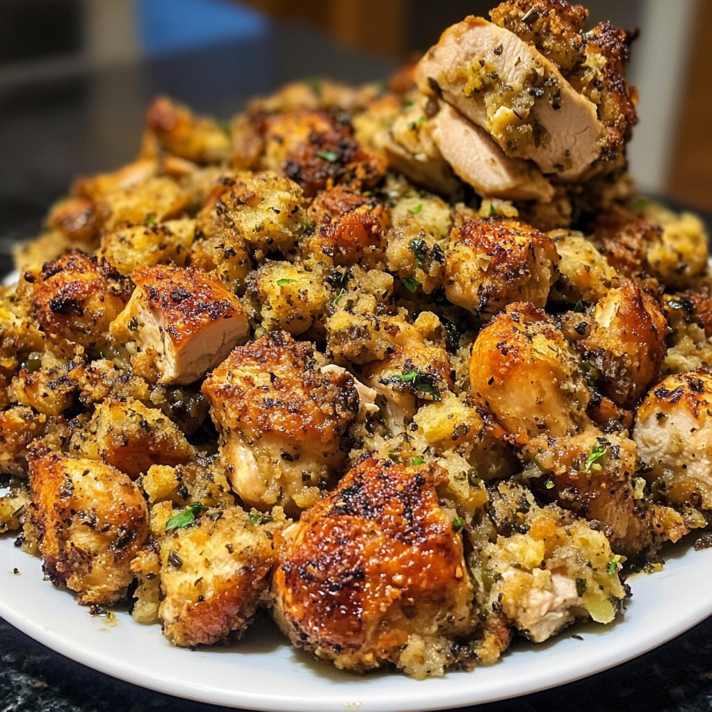 Healthy Crockpot Chicken and Stuffing