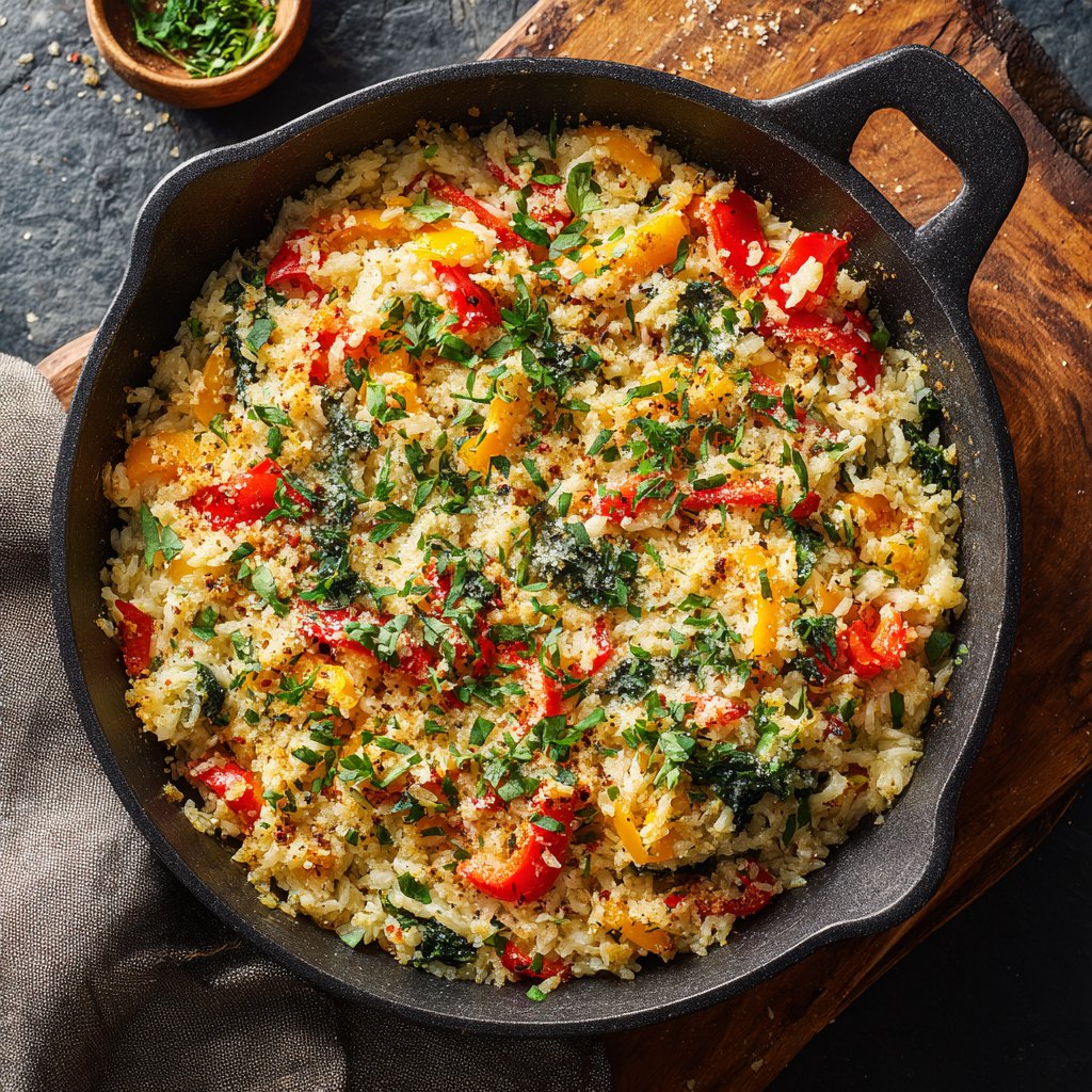 Baked Veggie Rice Skillet