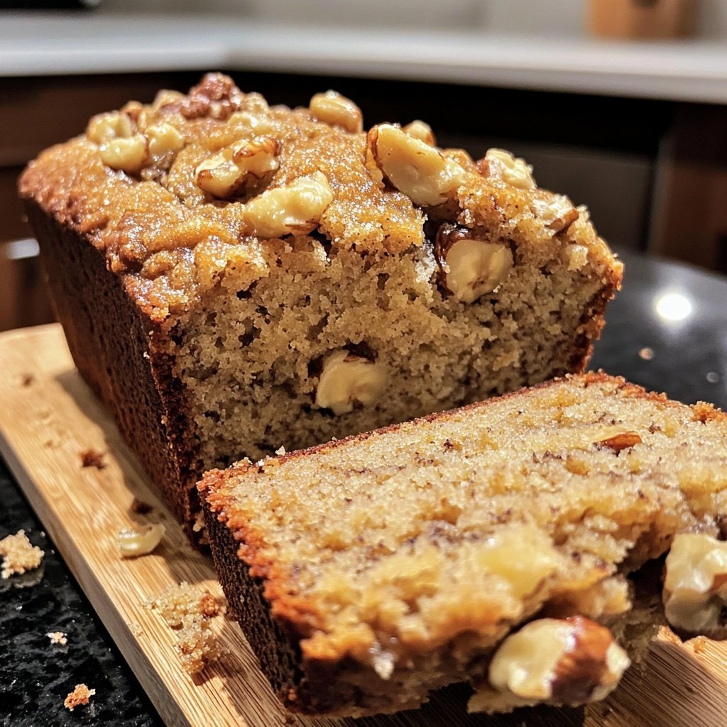 Moist Banana Bread with Ripe Bananas