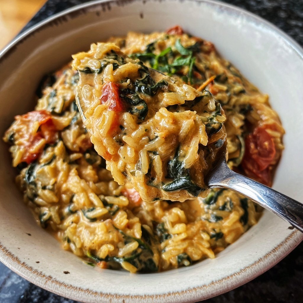 Creamy Spinach Tomato Rice