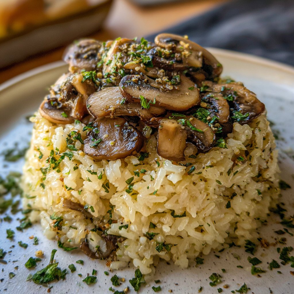 Garlic Butter Mushroom Rice