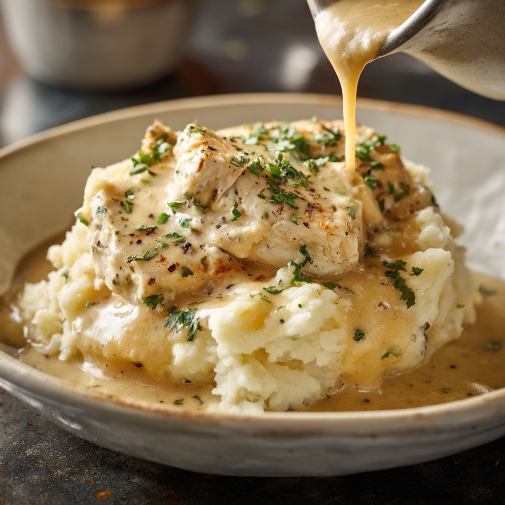 Comfort Food Creamy Chicken and Mashed Potatoes
